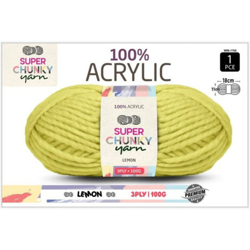 Ronis Super Chunky Knit Yarn 3 Ply 100g Lemon