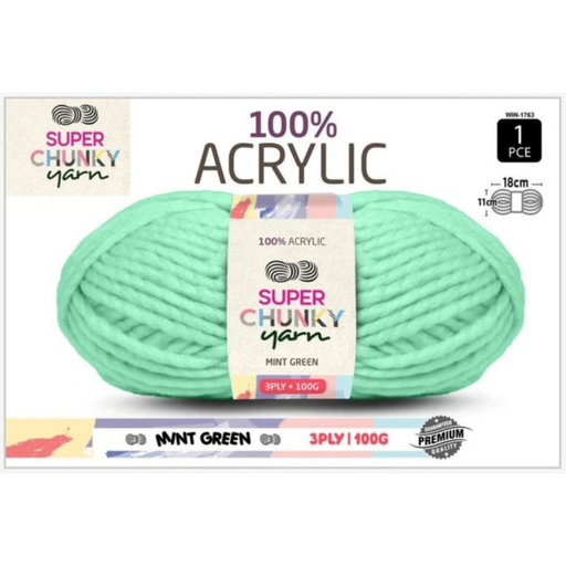 Ronis Super Chunky Knit Yarn 3 Ply 100g Mint Green
