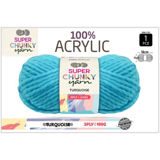 Ronis Super Chunky Knit Yarn 3 Ply 100g Turquoise