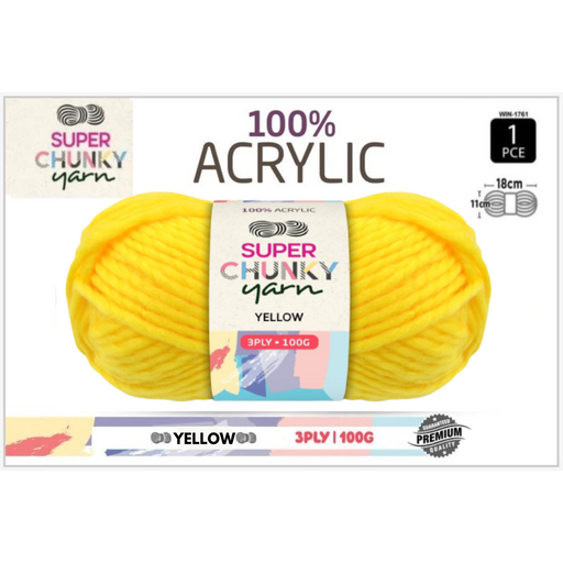 Ronis Super Chunky Knit Yarn 3 Ply 100g Yellow