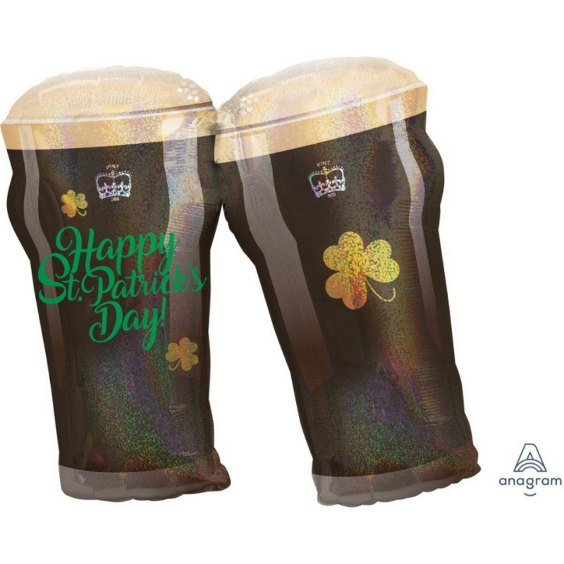 Ronis Super Shape Balloon Happy St. Patricks Day Beer Glasses XL 71cm