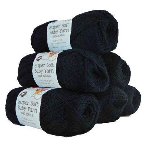 Ronis Super Soft Baby Acrylic Yarn 01 4ply 420m Black