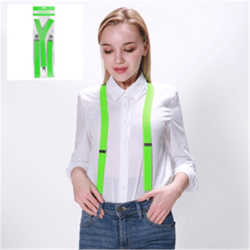 Green suspenders costume accessory party braces for St Patrick’s Day outfits, themed events, festivals and dress-ups