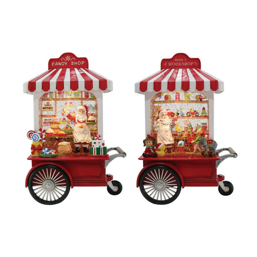 Ronis Swirl Musical Santa Candy Cart LED USB Assorted