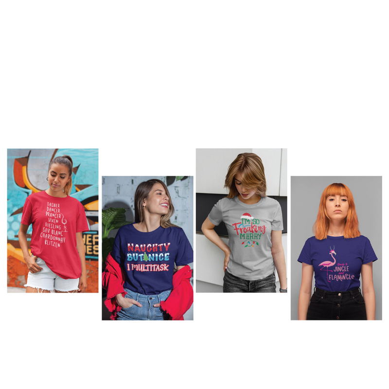 Ronis T-Shirt Christmas Ladies 4 Asstd