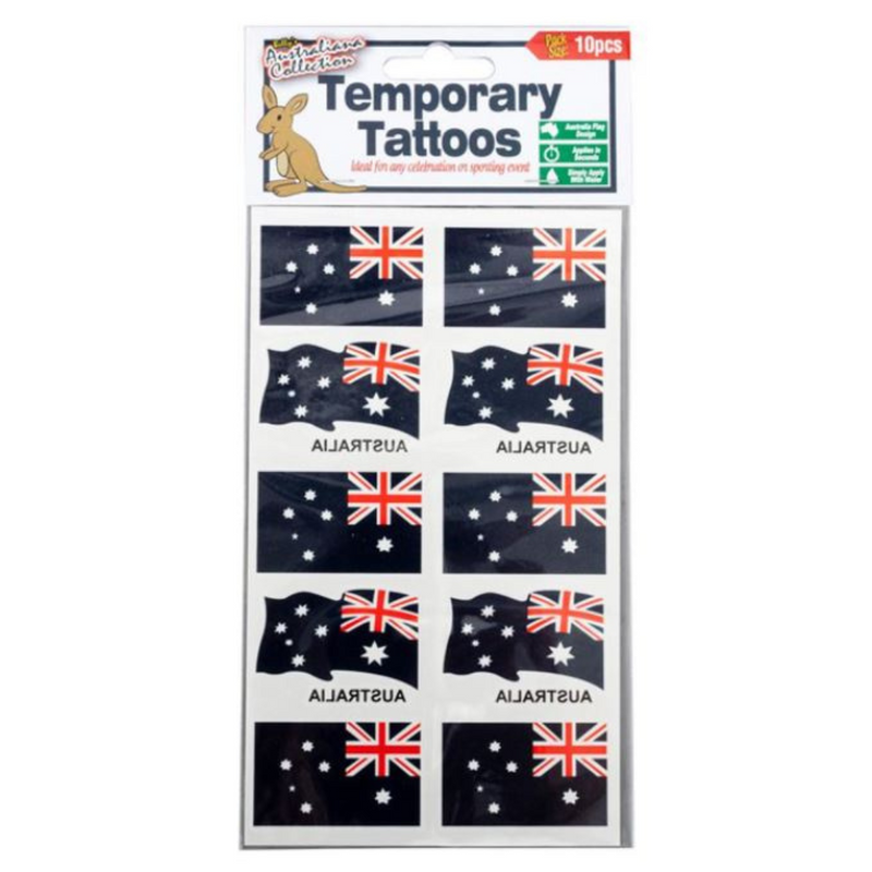 Ronis Tattoos Temporary Australian Flag Design 10pc