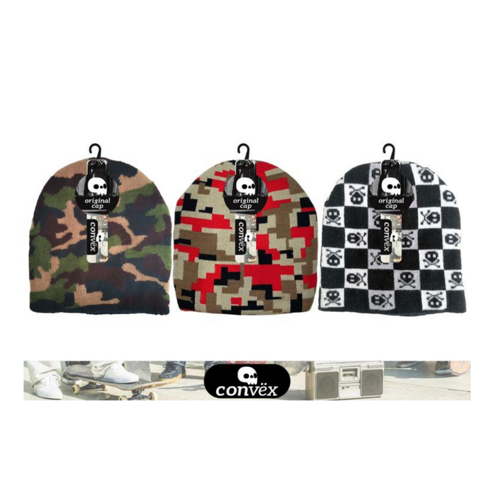 Ronis Teens Beanie with Designs 3 Asstd