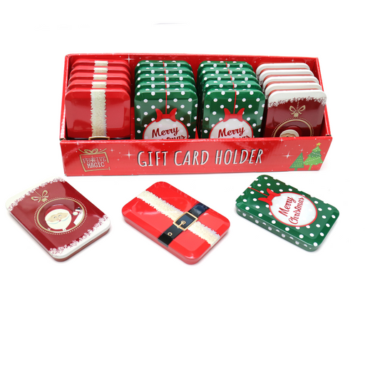 Ronis Tin Giftcard Holder Rectangle 3 Asstd