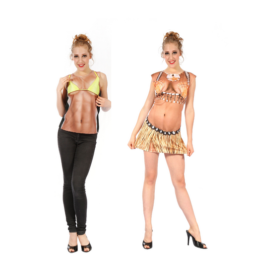 Ronis Toned Lady and Hawaiian Costume 2 Asstd