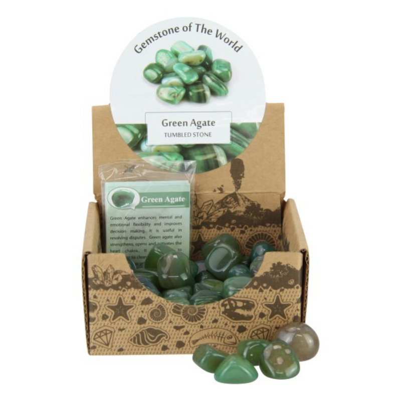 Ronis Tumble Stone Green Agate Self Confidence 2-3cm