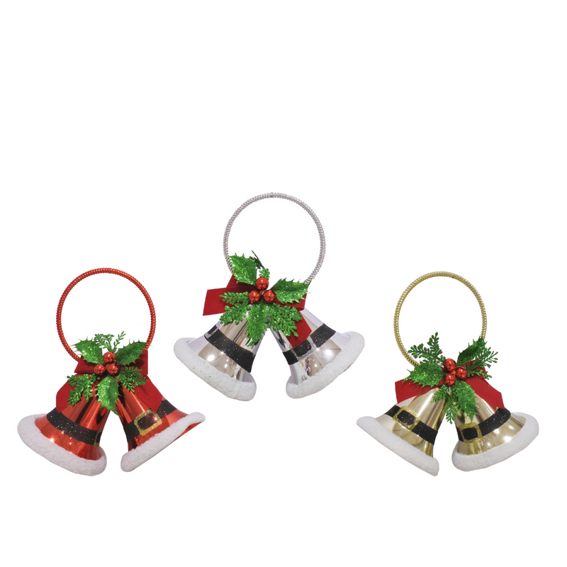Ronis Twin Bell + Bow and Santa Belt 3 Asstd