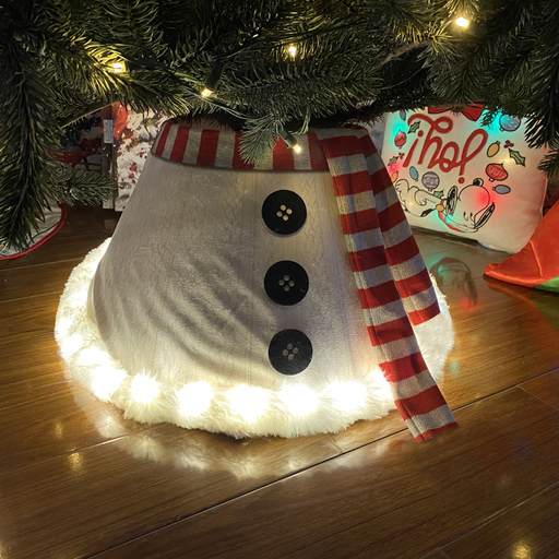 Ronis USB Light Up Tree Base Snowman with Scarf