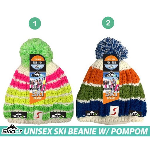 Ronis Unisex Insulated Ski Beanie with Pompom 2 Asstd