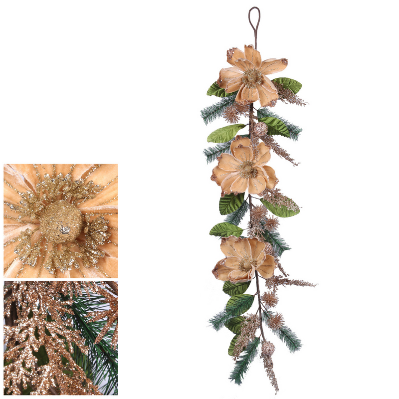 Champagne Magnolia Garland 125Cm