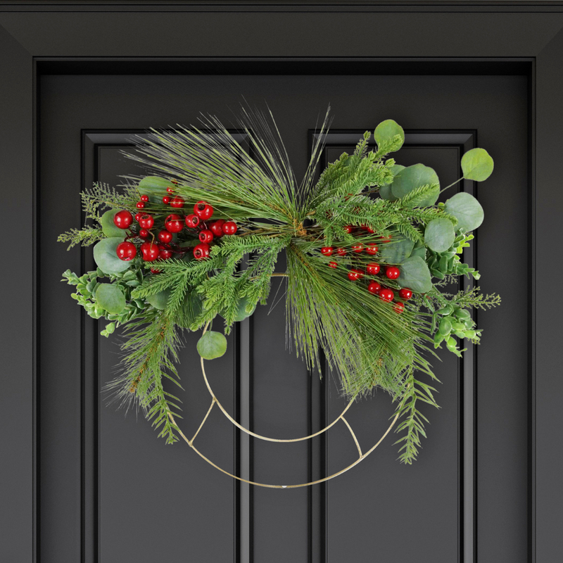 Luxury Eucalyptus Half Wreath 50cm