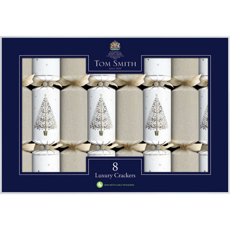 Luxury BonBons Wide Barrel Gold White 8X12.5in