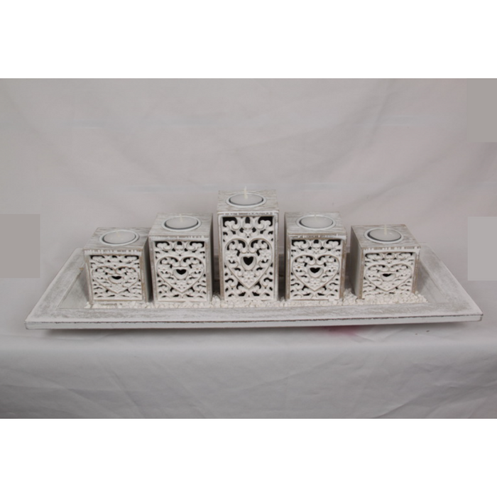 Heart Filigree 5 Piece Candle