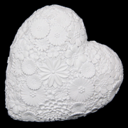 WHITE FLORAL HEART 14CM – thumbnail