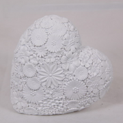 WHITE FLORAL HEART 14CM – thumbnail