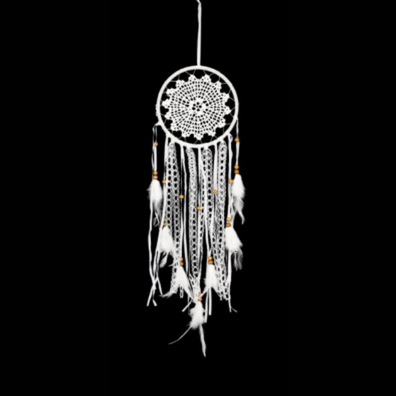 White Crochet Dream Catcher 16cm