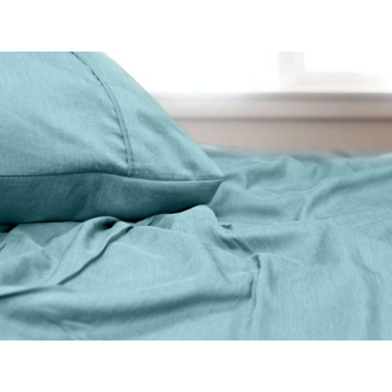 Bed Linen™ QB Light Aqua Bamboo Blend Sheet 90GSM