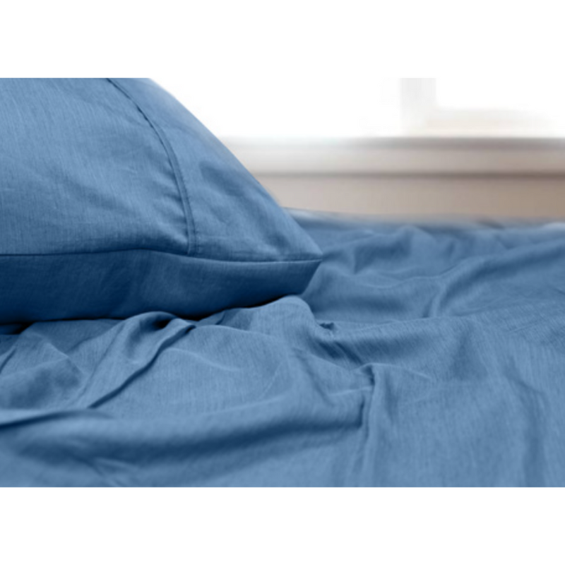 Bed Linen™ QB Sterling Blue Bamboo Blend 90GSM