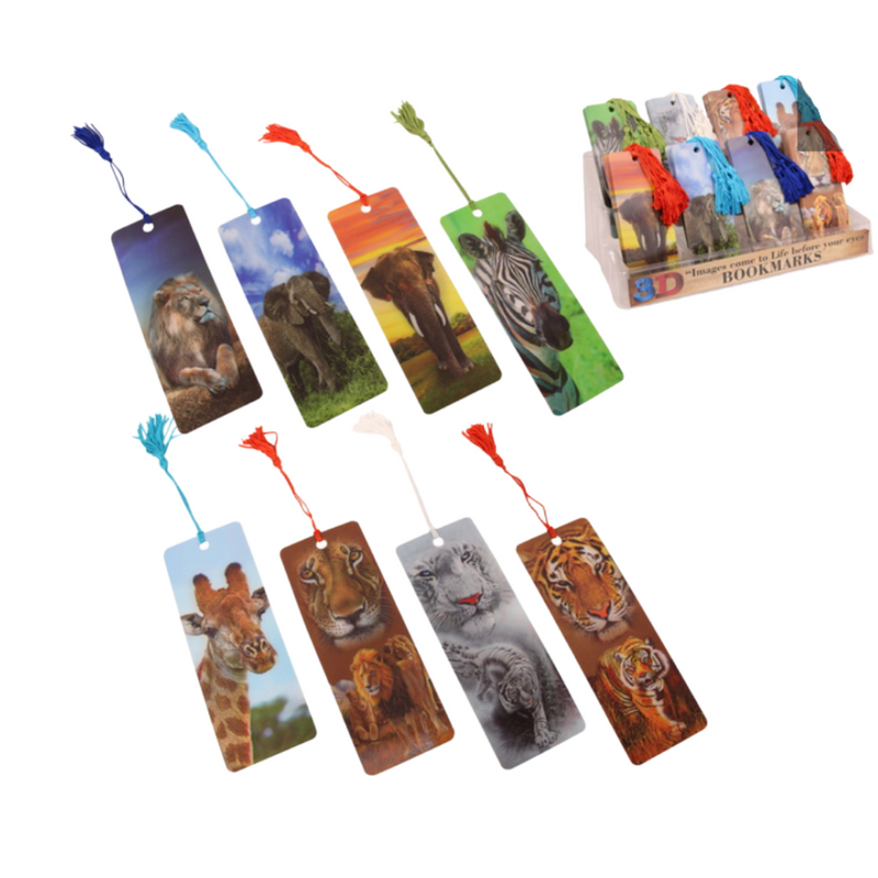 3D Zoo BookMarks with Display 8 Assorted 15cm