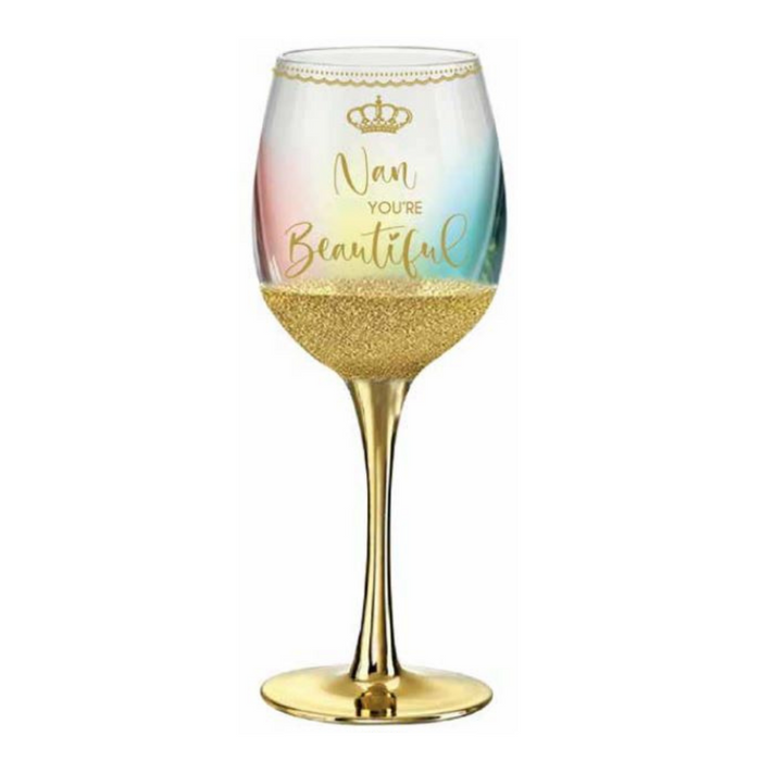 Nan Youre Beautiful Wine Glass Gold