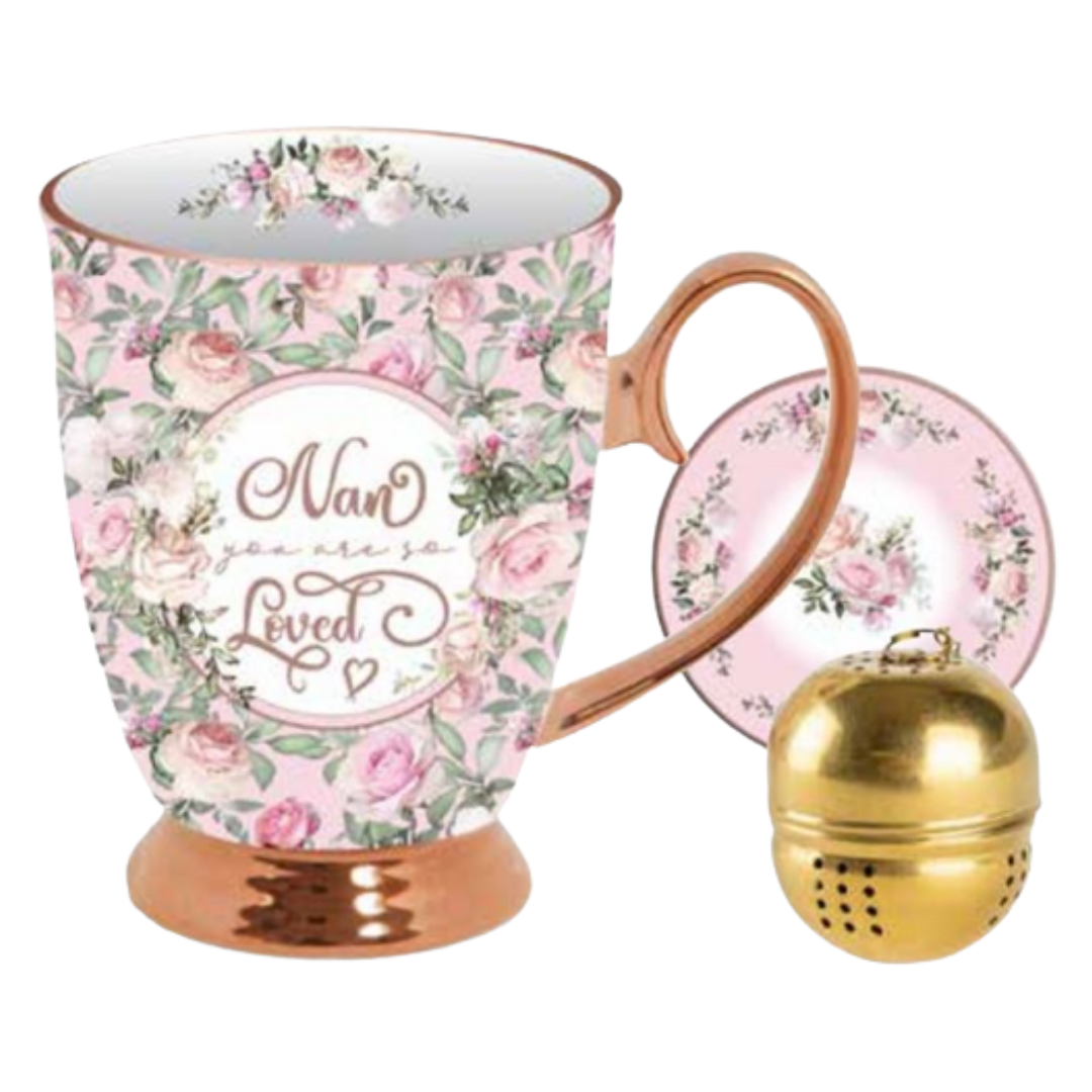 Lovely Mug™ Nan Mug Set Pink Roses