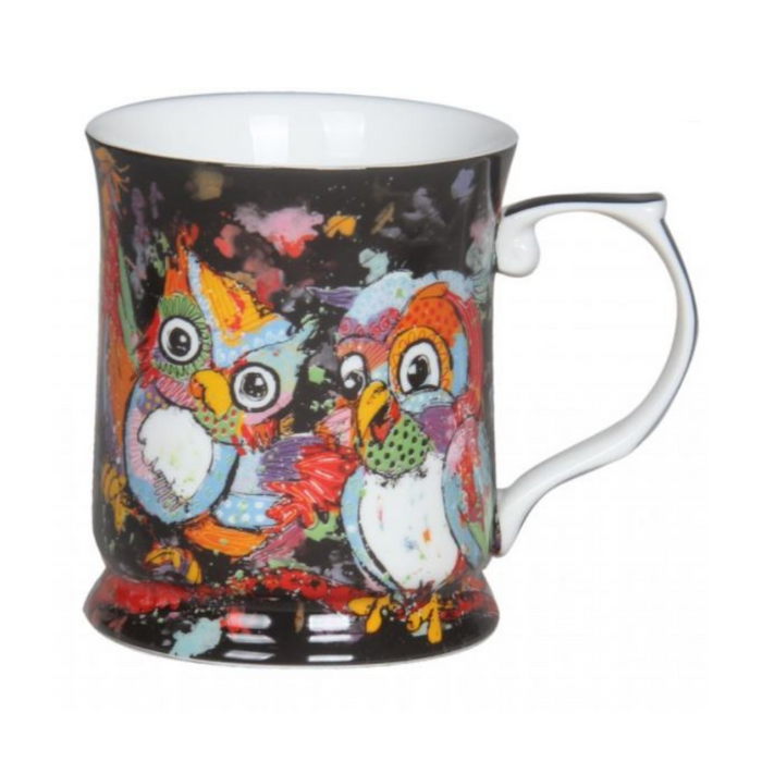 Lovely Mug™ Cheeki Little Owls Mug Black 415ml