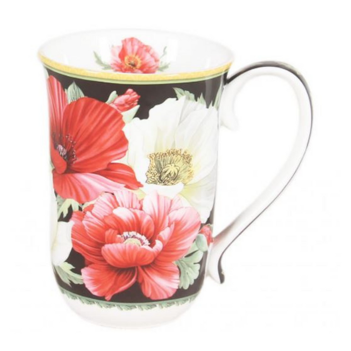 Lovely Mug™ New Poppies on Black Mug 405ml