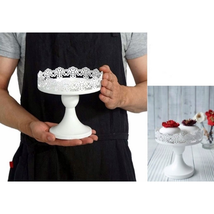 Cake Stand™ White Metal Candle Holder 15x15.5x10cm