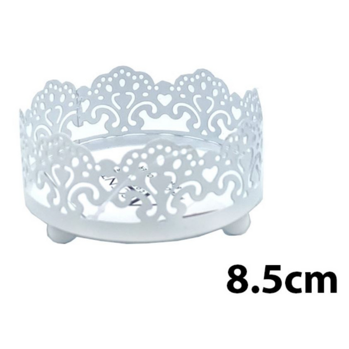 Candle Holder™ White Metal Candle Holder 8.5x4.5cm