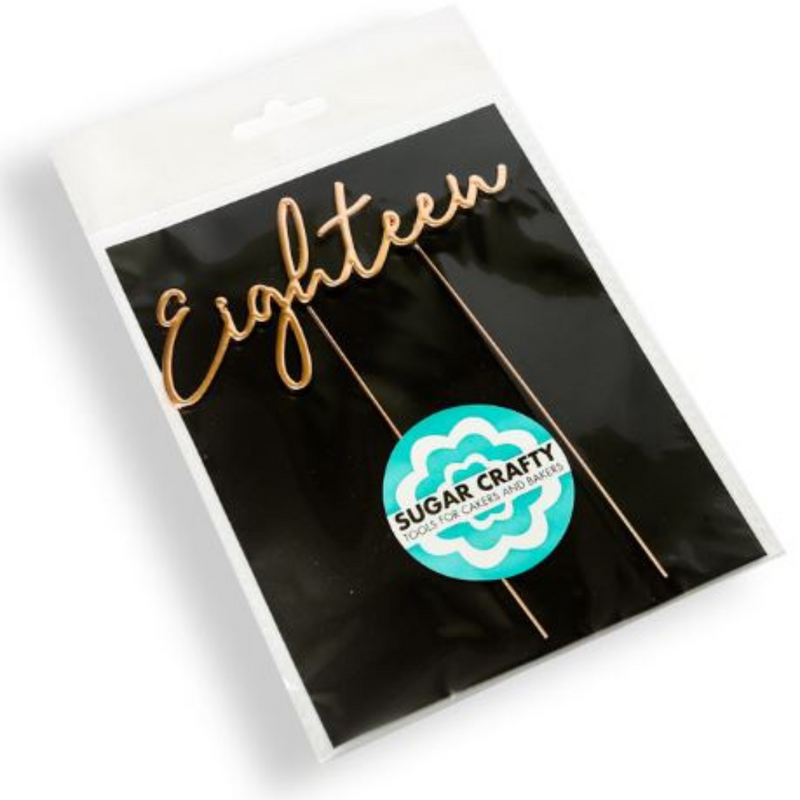 Cake Topper Rose Gold Plated Cake Topper Eighteen