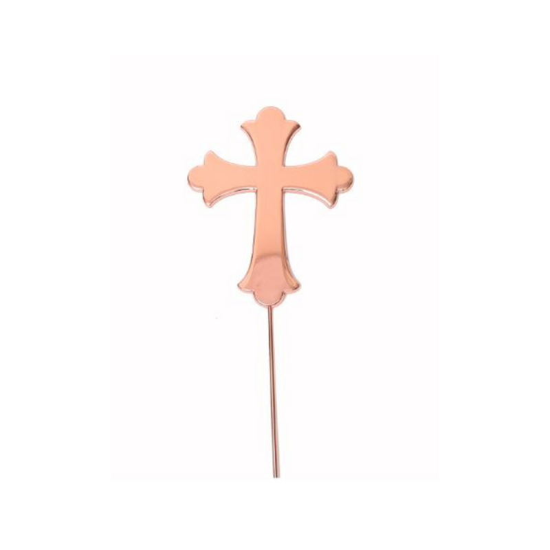 Cake Topper Rose Gold Plated Cake Topper Cross