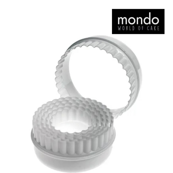 MONDO Cookie Cutter Round Double Sided Crinkle/Plain Set 6 Pc