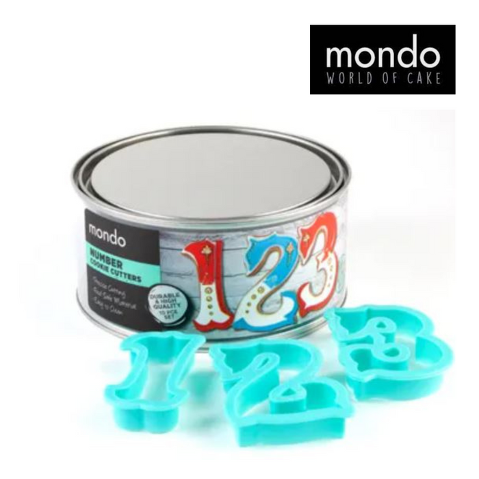 MONDO - Number Plastic Cookie cutter set 10pc* 8cm High