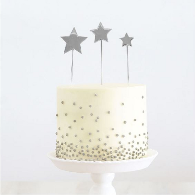 Cake Topper Stars Cake Topper Silver Metal