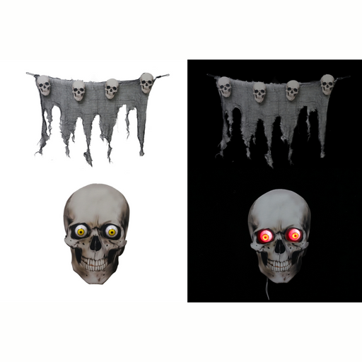 Light Up Skull with Curtain 160cm