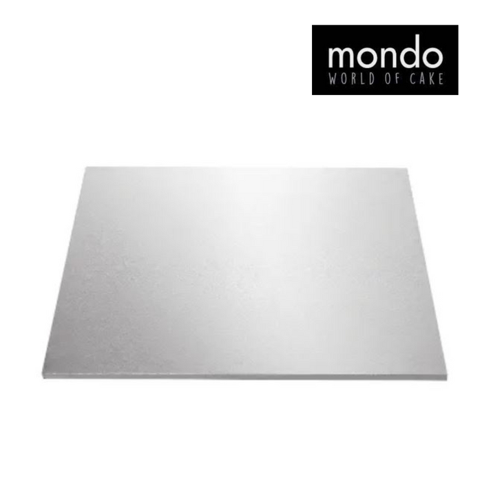MONDO Cake Board Square - Silver Foil 16in 1pc 40cm