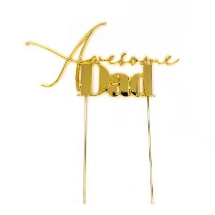 Cake Topper Awesome Dad Cake Topper - Gold Metal