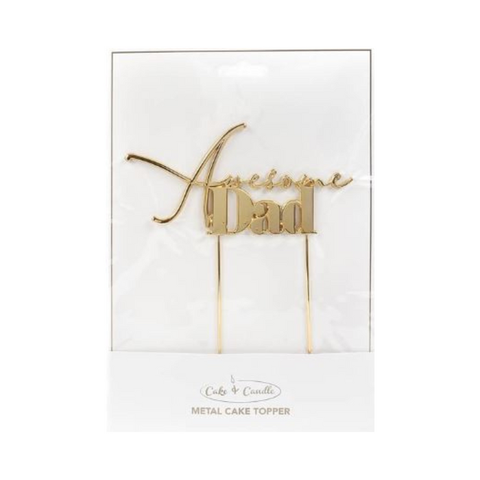 Cake Topper Awesome Dad Cake Topper - Gold Metal