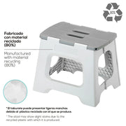 Compact Grey Foldable Stool 23cm