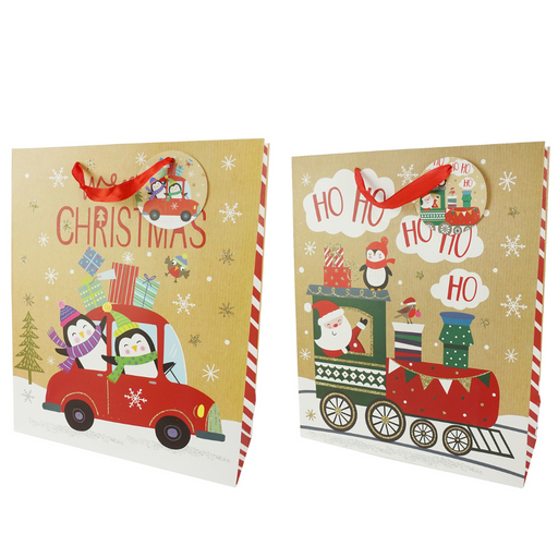 Ronis Vehicle Glitter Gift Bag Large 2 Asstd