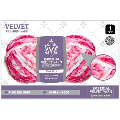 Ronis Velvet Yarn 100g Pink Mix