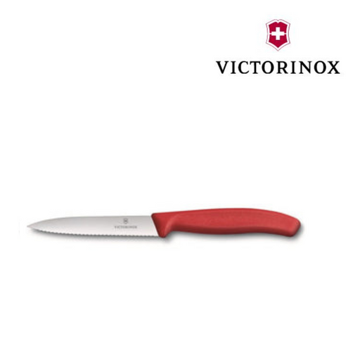 Ronis Victorinox Paring Knife Pointed Wavy 10cm Red