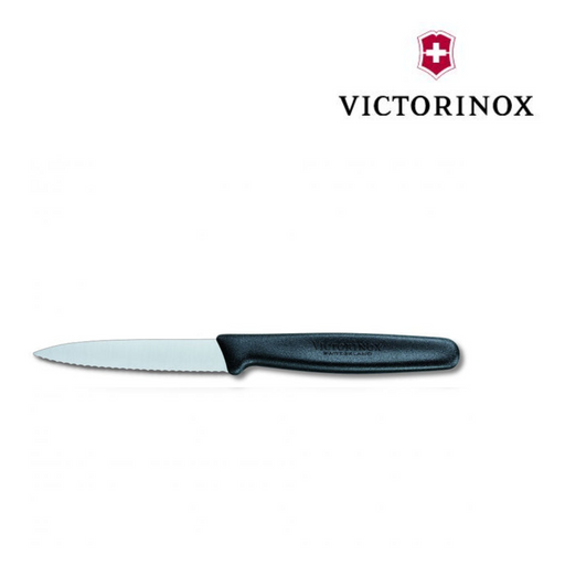 Ronis Victorinox Paring Knife Pointed Wavy 8cm Black