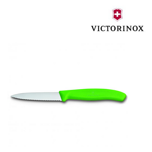 Ronis Victorinox Paring Knife Pointed Wavy 8cm Green