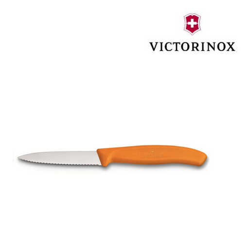 Ronis Victorinox Paring Knife Pointed Wavy 8cm Orange