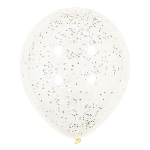 Glitter Confetti Balloon Silver 30cm 3pk